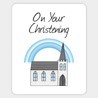 On Your Christening Church Baptism For Boy Sticker